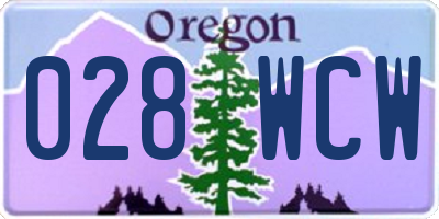 OR license plate 028WCW