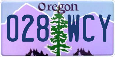 OR license plate 028WCY
