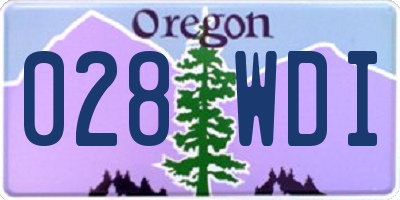 OR license plate 028WDI