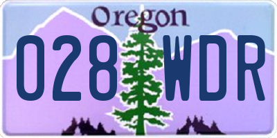 OR license plate 028WDR