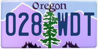 OR license plate 028WDT