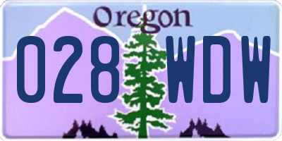 OR license plate 028WDW