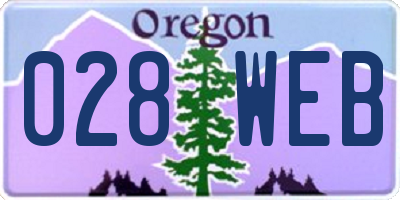 OR license plate 028WEB