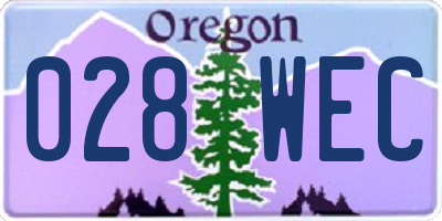 OR license plate 028WEC