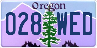 OR license plate 028WED