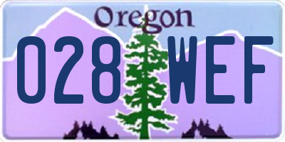 OR license plate 028WEF