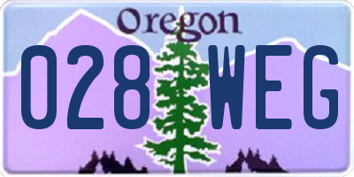 OR license plate 028WEG