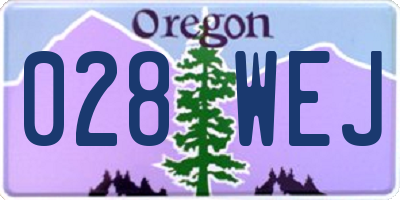 OR license plate 028WEJ