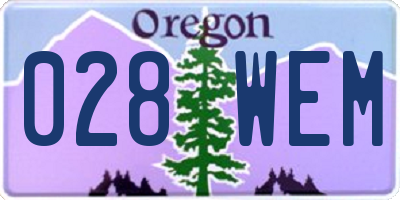 OR license plate 028WEM