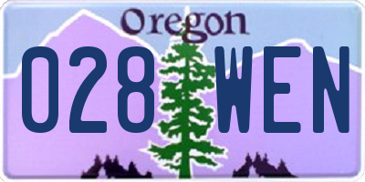 OR license plate 028WEN