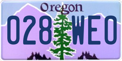 OR license plate 028WEO
