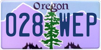 OR license plate 028WEP