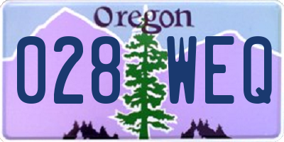 OR license plate 028WEQ