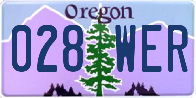 OR license plate 028WER