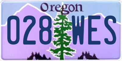OR license plate 028WES