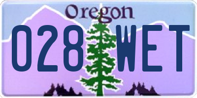 OR license plate 028WET