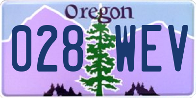 OR license plate 028WEV