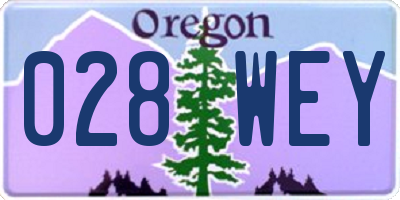 OR license plate 028WEY