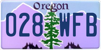 OR license plate 028WFB
