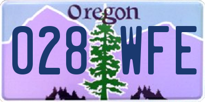 OR license plate 028WFE