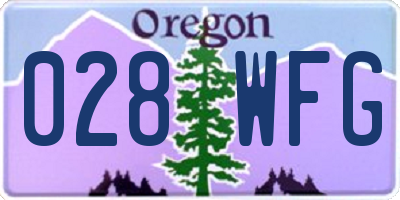 OR license plate 028WFG
