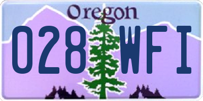 OR license plate 028WFI