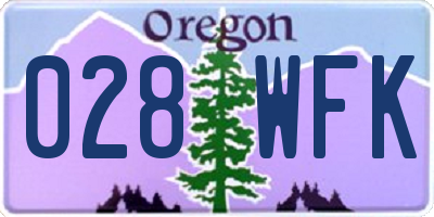 OR license plate 028WFK