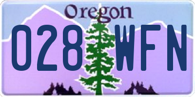 OR license plate 028WFN