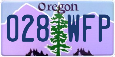 OR license plate 028WFP