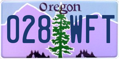 OR license plate 028WFT