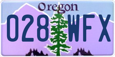 OR license plate 028WFX
