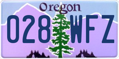OR license plate 028WFZ