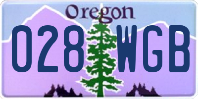 OR license plate 028WGB