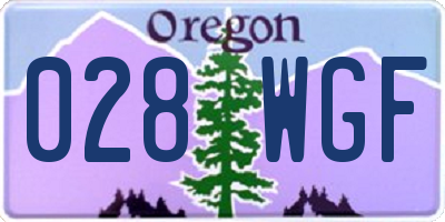 OR license plate 028WGF