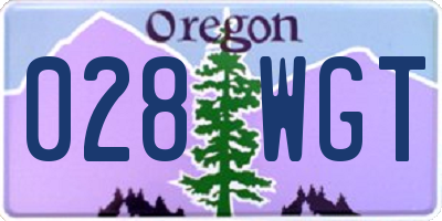 OR license plate 028WGT