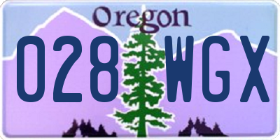 OR license plate 028WGX
