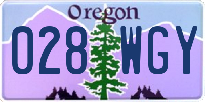 OR license plate 028WGY