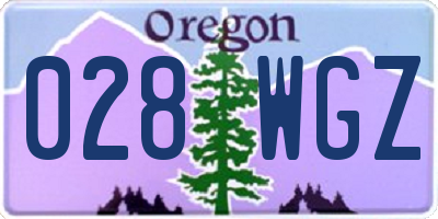 OR license plate 028WGZ