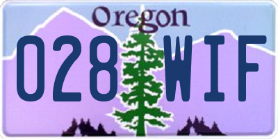 OR license plate 028WIF