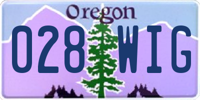 OR license plate 028WIG
