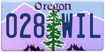 OR license plate 028WIL