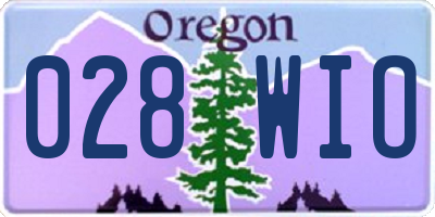 OR license plate 028WIO