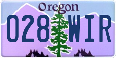 OR license plate 028WIR