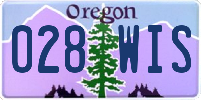 OR license plate 028WIS