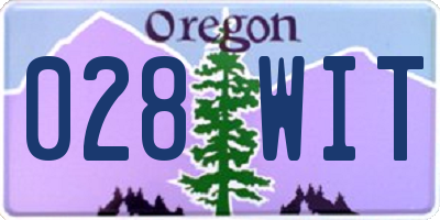 OR license plate 028WIT