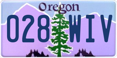OR license plate 028WIV