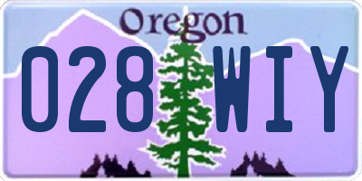 OR license plate 028WIY