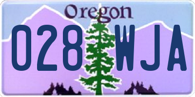 OR license plate 028WJA