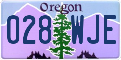 OR license plate 028WJE