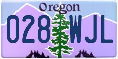 OR license plate 028WJL